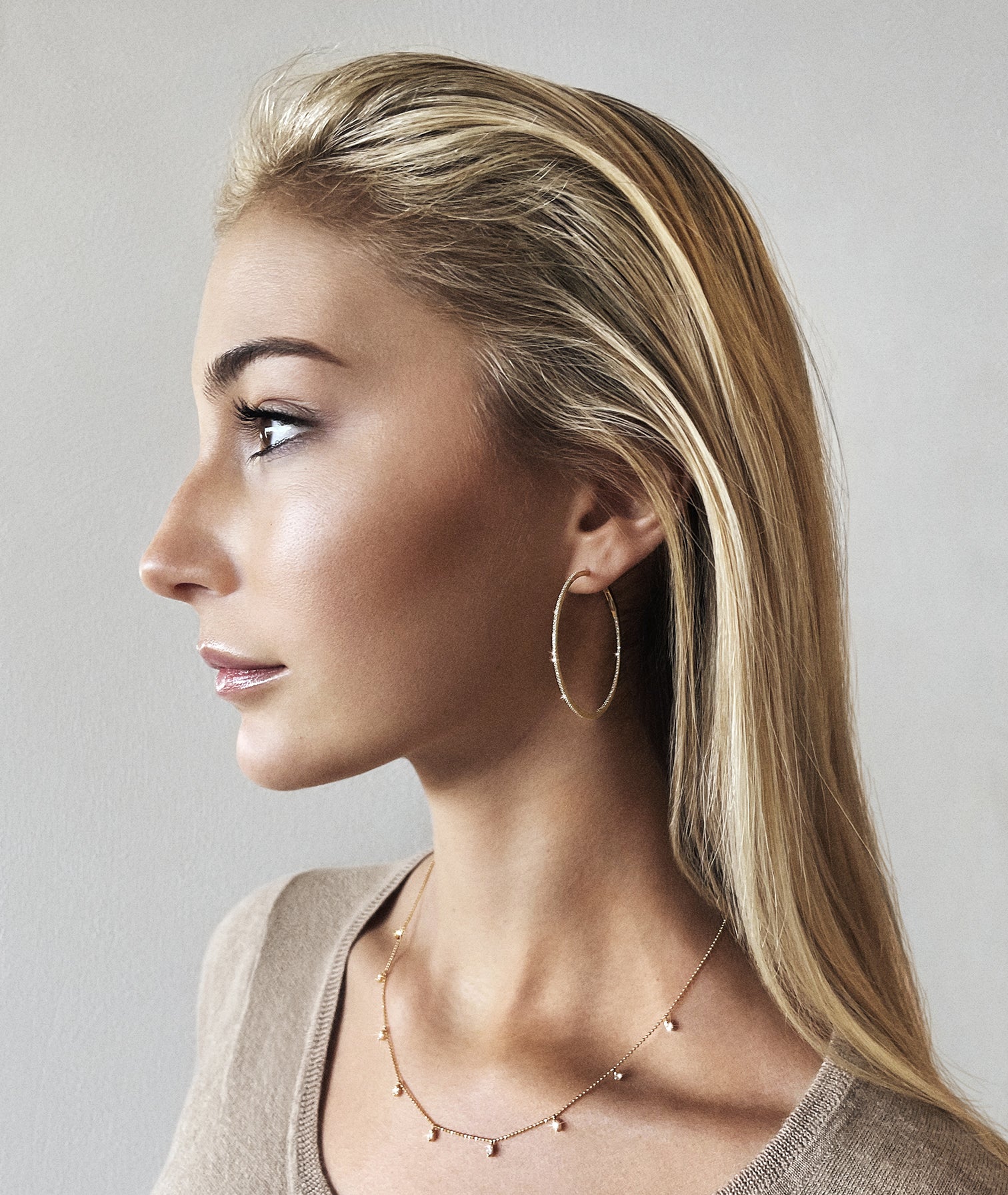 The diamond hoop earrings